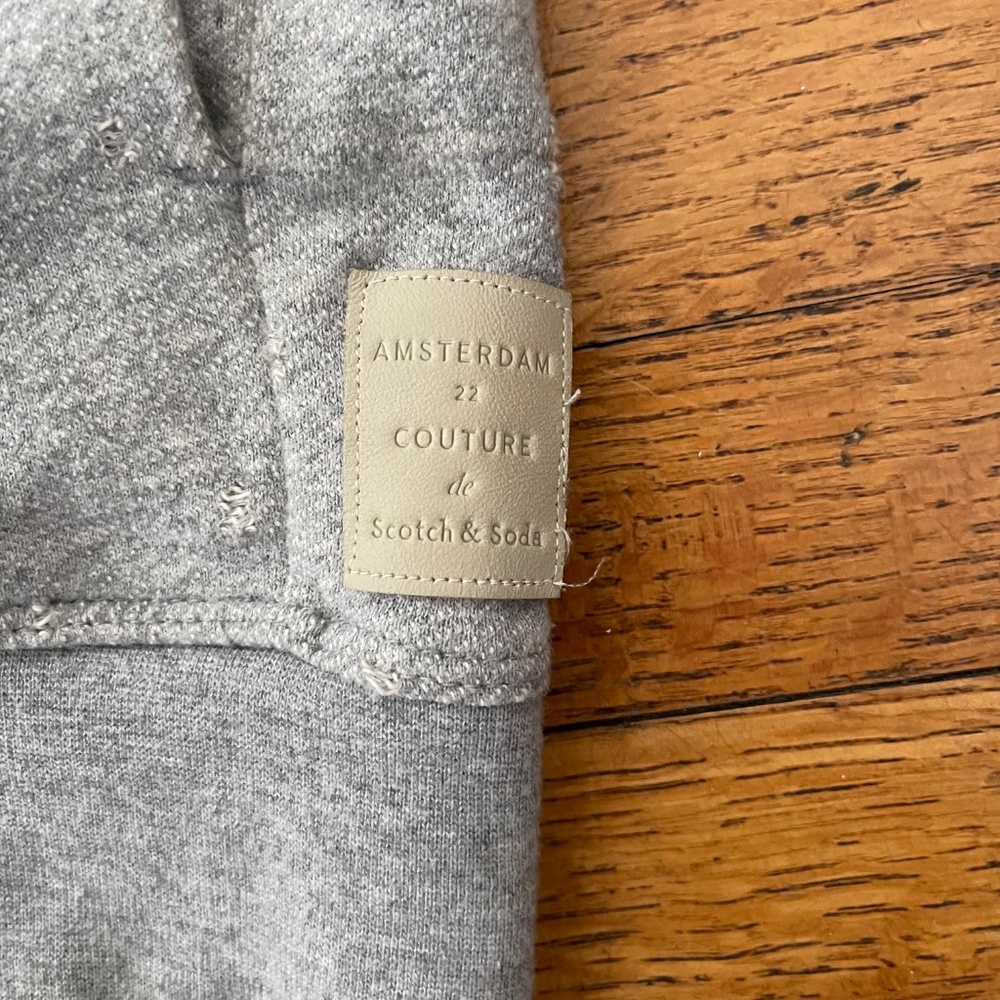 Scotch & Soda Amsterdam Couture Distressed Hoodie Gray Sz M - Picture 4 of 9